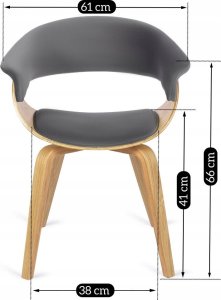 Mebel Elite Krzesło Tapicerowane z Drewna Giętego GARY Dąb Złoty/Szare Nowoczesne Loft 10