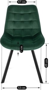 Mebel Elite Krzesło Tapicerowane do Salonu RICK Zielone Welurowe Nowoczesne Loft 11