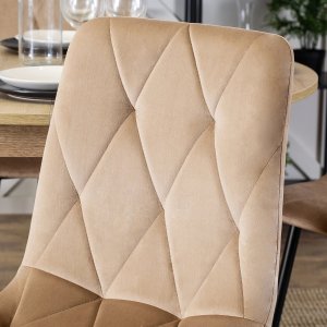 Mebel Elite Krzesło Tapicerowane do Salonu ROBIN Beżowe Welurowe Nowoczesne Loft 4