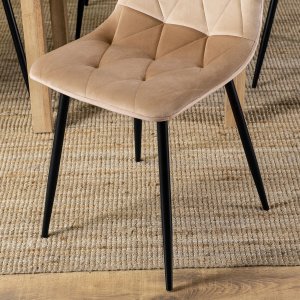 Mebel Elite Krzesło Tapicerowane do Salonu ROBIN Beżowe Welurowe Nowoczesne Loft 5