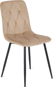 Mebel Elite Krzesło Tapicerowane do Salonu ROBIN Beżowe Welurowe Nowoczesne Loft 6