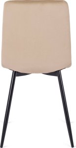 Mebel Elite Krzesło Tapicerowane do Salonu ROBIN Beżowe Welurowe Nowoczesne Loft 9