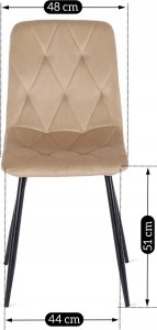 Mebel Elite Krzesło Tapicerowane do Salonu ROBIN Beżowe Welurowe Nowoczesne Loft 10