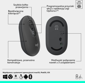 Mysz Logitech POP grafitowa (910-007412) 7