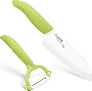 Kyocera Kyocera FK140CP10NGR SANTOKU KNIFE & PEELER Set, knife (14 cm blade) and peeler, Green 1