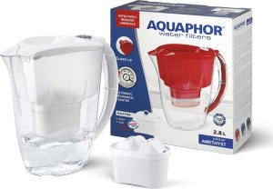 Dzbanek filtrujący Aquaphor Amethyst 2,8 l z żebrowaną pokrywką biały + 1 wkład Maxfor Plus 1