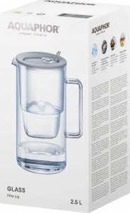 Dzbanek filtrujący Aquaphor Glass 2,5l Szary + 1 wkład Maxfor Plus Mg 3