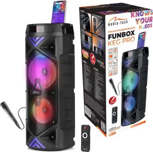 Głośnik Media-Tech MEDIA-TECH FUNBOX KEG PRO Power audio głośnik Bluetooth 5.0+EDR funkcja karaoke RMS 50W PMPO1400W FM Radio wyśiwietlacz dwa głośnik 1