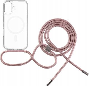 Fixed Fixed | MagPure Neck | Back Cover with Lanyard | Apple | iPhone 16 Plus | TPU | Clear, Pink 1