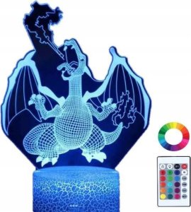Lampka biurkowa Creative Lampka Nocna Biurkowa Dla Dzieci Charizard Pokemon Go Podświetlany + Pilot 1
