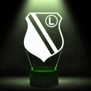 Lampka biurkowa Creative Lampka Nocna Biurkowa Legia Warszawa Herb Logo Podświetlany 3D + Pilot 3