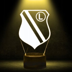 Lampka biurkowa Creative Lampka Nocna Biurkowa Legia Warszawa Herb Logo Podświetlany 3D + Pilot 4