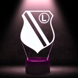 Lampka biurkowa Creative Lampka Nocna Biurkowa Legia Warszawa Herb Logo Podświetlany 3D + Pilot 6