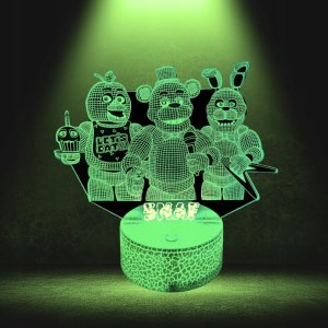 Lampka biurkowa Creative Lampka Nocna Biurkowa Dla Dzieci Fnaf Five Nights At Freddy's Led + Pilot 5