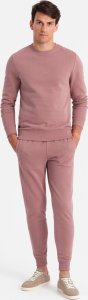 Ombre Dresowy komplet męski bawełniany BASIC bluza nierozpinana + joggery  ciemnoróżowy V4 Z84 XXL 1