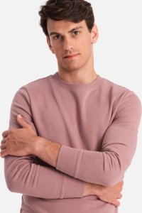 Ombre Dresowy komplet męski bawełniany BASIC bluza nierozpinana + joggery  ciemnoróżowy V4 Z84 XXL 2