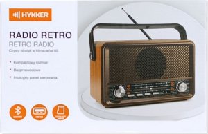 Głośnik Hykker Radio RETRO z Bluetooth, USB i czytnikiem kart 8