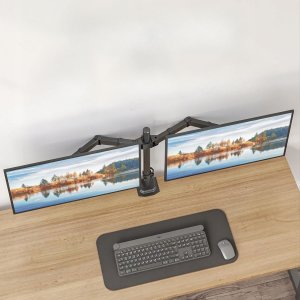 Pawonik UCHWYT NA 2X MONITORY DO MONITORÓW DO BIURKA VESA 10-27 CALI REGULOWANY 4