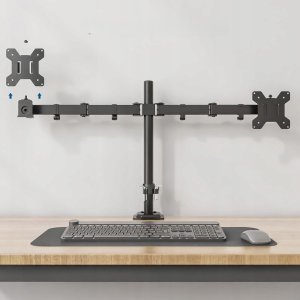 Pawonik UCHWYT NA 2X MONITORY DO MONITORÓW DO BIURKA VESA 10-27 CALI REGULOWANY 5