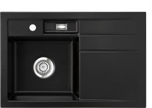 Zlewozmywak SYSTEMCERAM Systemceram BELA 78 Nigra, zlewozmywak ceramiczny, korek manualny 1
