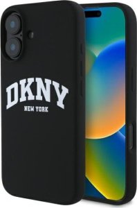 DKNY DKNY DKHMP16SSNYACH iPhone 16 6.1"        czarny/black hardcase Silicone White Printed Logo MagSafe 1