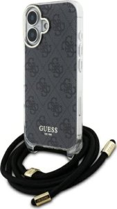 Guess Guess GUHCP16SHC4SEK iPhone 16 6.1"       czarny/black hardcase Crossbody Cord 4G Print 1