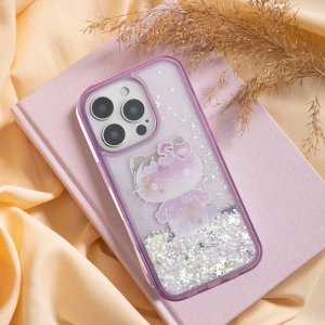 Hello Kitty Hello Kitty HKHCP16LL50PPU iPhone 16 Pro  6.3" fioletowy/purple hardcase Liquid Glitter 50TH Anniversary Party 11