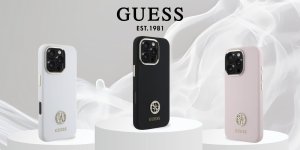 Guess Guess GUHCP16SM4DGPK iPhone 16 6.1"       czarny/black hardcase Silicone Logo Strass 4G 9