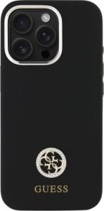 Guess Guess GUHCP16SM4DGPK iPhone 16 6.1"       czarny/black hardcase Silicone Logo Strass 4G 10