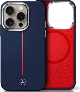 Mercedes Mercedes MEHMP16X23SUMRV iPhone 16 Pro    Max 6.9" granatowy/navy hardcase Silicone Red Stripe MagSafe 1