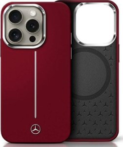 Mercedes Mercedes MEHMP16X23SUMSR iPhone 16 Pro    Max 6.9" czerwony/red hardcase Silicone White Stripe MagSafe 1