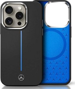 Mercedes Mercedes MEHMP16S23SUMBK iPhone 16 6.1"   czarny/black hardcase Silicone Blue Stripe MagSafe 1