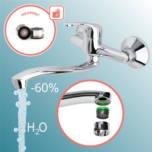 Bateria kuchenna Sotbe SOTBE ATRAN  Bateria kuchenna ścienna zlewozmywakowa Ruchoma wylewka 30 cm 5