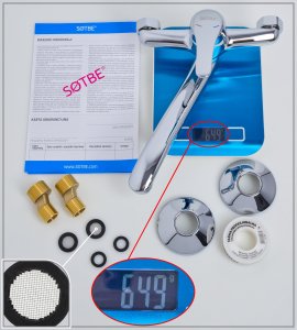 Bateria kuchenna Sotbe SOTBE ATRAN  Bateria kuchenna ścienna zlewozmywakowa Ruchoma wylewka 30 cm 9