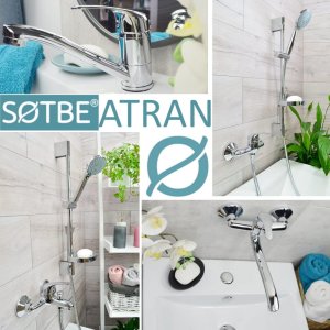 Bateria kuchenna Sotbe SOTBE ATRAN  Bateria kuchenna ścienna zlewozmywakowa Ruchoma wylewka 30 cm 10