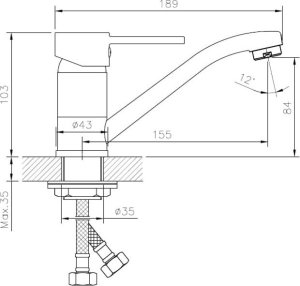 Bateria umywalkowa Sotbe Unicorn stojąca chrom (UNI-SSRBK-14259211) 4