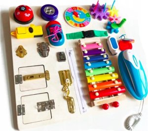 Pan i Pani Gadżet Tablica sensoryczna Montessori 18 elementów 1
