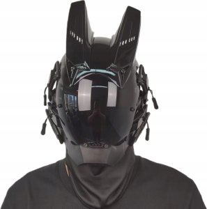 Pan i Pani Gadżet Maska Kask Cyberpunk Futurystyczna Samurajskie Rogi Halloween Impreza 1