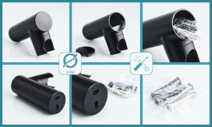 Sotbe SOTBE LARK  BLACK HOL 7 Uchwyt do słuchawki prysznicowej kolor czarny 5