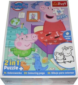 Pan i Pani Gadżet Puzzle TREFL 36 Gigant 48x67 cm - Świnka Peppa - 2w1 !!!! 1