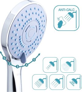 Zestaw prysznicowy Sotbe SOTBE ZESTAW Słuchawka prysznicowa 5 zakresowa z wężem 7