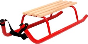 Enero Sanki zimowe rekreacyjne metalowe kuligowe 2 osobowe wzmocnione czerwone 2