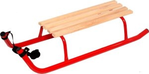 Enero Sanki zimowe rekreacyjne metalowe kuligowe 2 osobowe wzmocnione czerwone 4