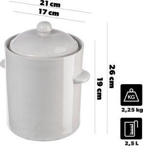 Kadax KADAX Beczka Garnek Do Kiszenia Z Kołnierzem 2,5L 2