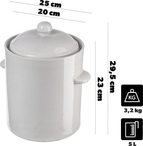 Kadax KADAX Beczka Garnek Do Kiszenia Z Kołnierzem 5L 2