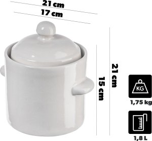 Kadax KADAX Beczka Garnek Do Kiszenia Z Kołnierzem 1,8L 2