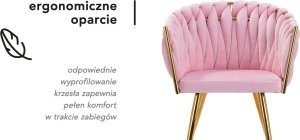 Activeshop 4Rico krzesło QS-GW06G aksamit różowe 11