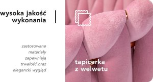 Activeshop 4Rico krzesło QS-GW06G aksamit różowe 13
