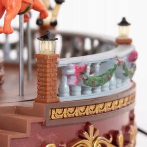 Dekoracja świąteczna Fééric Lights and Christmas Świąteczna karuzela z oświetleniem i muzyką, 31 cm 2