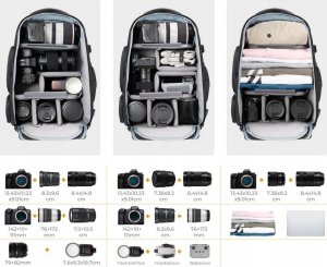 Plecak Kf Plecak Fotograficzny Foto Duży na Aparat DSLR Kamerę Drona 25L / K&F / KF13.164 5